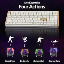 Load image into Gallery viewer, Keychron K4 HE 96% Wireless RGB Hall Effect Keyboard, Gateron Double-Rail Magnetic Switch, Rapid Trigger & Adjustable Actuation, QMK, 2.4GHz & BT 5.2, for Mac/Windows/Linux, Aluminum-Wood Frame, White