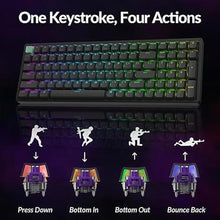 Load image into Gallery viewer, Keychron K4 HE 96% Wireless RGB Hall Effect Keyboard, Gateron Double-Rail Magnetic Switch, Rapid Trigger & Adjustable Actuation, QMK, 2.4GHz & BT 5.2, for Mac/Windows/Linux, Aluminum Frame, Black