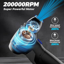 Load image into Gallery viewer, Compressed Air Duster - 200000RPM Super Power Turbo Fan with Brushless Motor, Jet Blower, Electric Air Duster for Keyboard, PC, Car, Home Cleaning Kits Blue