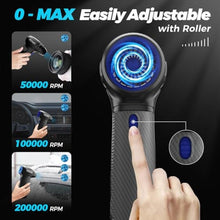 Load image into Gallery viewer, Compressed Air Duster - 200000RPM Super Power Turbo Fan with Brushless Motor, Jet Blower, Electric Air Duster for Keyboard, PC, Car, Home Cleaning Kits Blue