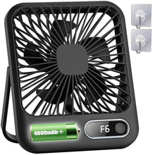 Load image into Gallery viewer, Feeniupin USB Rechargeable Portable Travel Fan with 4000mAh Battery Desk Fan 6.5" Personal Fan 180°Foldable 6 Speeds 6-Hour Timer & Digital Display?Ideal Gifts for Office Home Camping