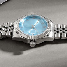 Load image into Gallery viewer, Boyarca Luxury Steel Arabic Numbers Mechanical Watches Automatic Movement Urdu Numerals Mechanical Watch 38mm Men s Wrist Watch with Luminous Waterproof Date (White Blue)