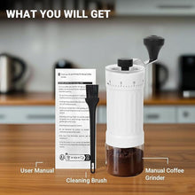 Load image into Gallery viewer, Mini Manual Coffee Grinder with 40 Adjustable Settings, Portable Hand Coffee Bean Mill with 30g Capacity, Conical Burr Coffee Grinder with Crank for Travel, Camping, Office, Espresso, Pour Over, etc