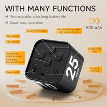 Load image into Gallery viewer, Exlliy Rotating Productivity Timer 5, 25, 10, 50 Minutes Preset, Desk Cube w/Gravity Sensor for ADHD, Mute Functions, Ideal for Work, Study, Kitchen, Back to School (1, Black)