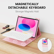 Load image into Gallery viewer, GKABXY Keyboard Case for iPad (A16) 11th Generation 11 inch 2025, iPad 10th Gen 10.9 Inch 2022, Detachable Wireless Bluetooth Keyboard Cover with Pencil Holder,Ultra-Fast Charging, Auto Sleep (Pink)