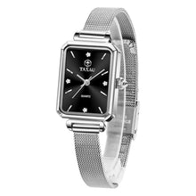 Load image into Gallery viewer, Taxau Black Ladies Watches for Women Square Dial Silve Mesh Strap Womens Small Wrist Watch Rectangular Exquisite Stainless Steel Waterproof Ladies Dress Watch Reloj De Mujer