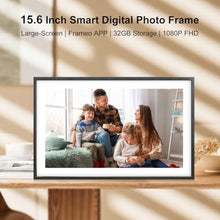 Load image into Gallery viewer, Frameo 15.6 Inch Large Digital Photo Frame, Digital Picture Frame WiFi with 32GB, 1920 * 1080 IPS HD Touch Screen, Tabletop&Wall-Mounted,Birthday,Wedding,Gifts for Men/Women/Father/Mom/Grandparents