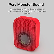Load image into Gallery viewer, Monster Atomic Atom Wearable Bluetooth Speaker with Mics for Hands-Free Calls, IPX5 Waterproof, Compact and Portable Speaker for Workout, Cycling, Red