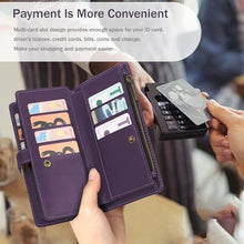 Load image into Gallery viewer, TwoHead for Samsung Galaxy S25 Edge Wallet Case with Card Holder, Detachable Magnetic Phone Case for S25 Edge,PU Leather All-Round Protective Phone Cover with Wrist Strap,6.7 in,Purple