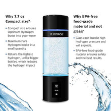 Load image into Gallery viewer, Hydrogen Water Bottle Generator, up to 6000 PPB with SPE/PEM Technology Hydrogen Bottle, Portable, Rechargeable Hydrogen Generator, Long Lasting Battery
