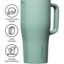 Load image into Gallery viewer, Corkcicle Cruiser Insulated Tumbler with Handle and Straw, 22oz - Thyme