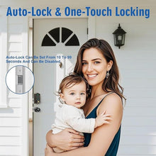 Load image into Gallery viewer, Fingerprint Smart Locks for Front Door with Handle Set,Smart Locks for Front Door,Keyless Entry Keypad Deadbolt, App Control,with 2 Knob,Anti-Peek Password,Easy Install,Auto Lock,Satin Nickel