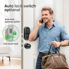 Load image into Gallery viewer, Smart Keyless Entry Door Lock with 2 Knobs,Front Door Lock Handle Set,Electronic Digital Keypad Deadbolt,Auto Lock,50 User Codes,Voice Prompts,Anti-Peeking Password,Home, Apartment,Satin Nickel