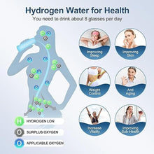 Load image into Gallery viewer, Hydrogen Water Bottle 1500PPB Portable Hydrogen Water Bottle Generator Glass, Hydrogen Rich Water Dispenser with SPE & PEM Technology, for Home Office Fitness Travel Outdoor Sports (Silvery)