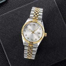 Load image into Gallery viewer, Boyarca Luxury Steel Arabic Numbers Mechanical Watches Automatic Movement Urdu Numerals Mechanical Watch 38mm Men s Wrist Watch with Luminous Waterproof Date (Silver)