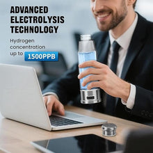 Load image into Gallery viewer, Hydrogen Water Bottle Generator, 5Min 1500PPB Rechargeable Hydrogen Water Generator, 15.22OZ Portable Water Ionizer with SPE PEM Gift for Health Enthusiasts & Home, Office