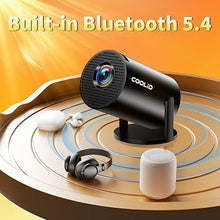 Load image into Gallery viewer, Mini Projector, Support 4K 1080P Portable Projector with Bidirectional WIFI6 5G and Bluetooth5.4, 270° Rotatable, Auto Keystone Correction, 35"-130" Video Projecto Compatible with HDMI/USB/Phone-Black
