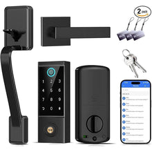 Load image into Gallery viewer, BEBASIA Heavy Duty Fingerprint Smart Door Lock for Front Door, APP Control Front Door Lock Sets, Auto Lock, Anti-Peeping Touchscreen Digital Keypad, Electronic Keyless Entry Deadbolt, Black