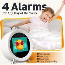 Load image into Gallery viewer, Alarm Clock for Heavy Sleepers, Colorful LCD Display, 4 Digital Alarm Clocks, Super Easy to Set, White Noise, Snooze for Kids, Adults, Teens, Loud Electric Desk Small Clock for Bedroom