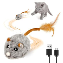 Load image into Gallery viewer, COSOWO USB Rechargeable Electric Mouse Cat Toy with Squeaky Sound, Interactive Toys for Indoor Cats, Automatic Mice Kitty Toys with Realistic Chirping, Fun Exercise Hunting Plaything for Pets