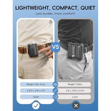 Load image into Gallery viewer, Mini Clip On Waist Fan with Infinite Speed Dial, Rechageable Hands-Free Wearable Shirt/Belt Fan with High Speed Airflow, Portable Neck Fan for Outdoor Working Camping Fishing Cooling Down