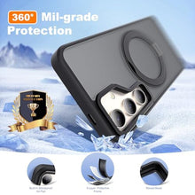 Load image into Gallery viewer, Zalinbo for Samsung Galaxy S25 Plus Case with 360 Rotatable Magnetic Ring Stand Compatible with Mag-Safe Military Protection Shockproof Matte Translucent Phone Cases for Galaxy S25 ,Black