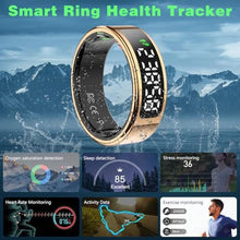 Load image into Gallery viewer, Smart Ring with LED Display Screen, Fitness Tracker Smart Rings for Women Men, Health Ring for iOS & Android, Sleep Tracker Ring Compatible with Heart Rate, SpO2, Sleep, Step (Rose Gold, 12)