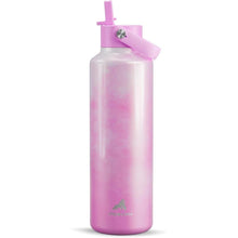 Load image into Gallery viewer, 24 oz Double Walled Water Bottle for Women: Leakproof, Cup Holder Friendly, Standard Mouth, Top Handle, Insulated Stainless Steel Flask for Student, Teacher, Nurse, Commuter, Bag, Home (Cloudy Rose)