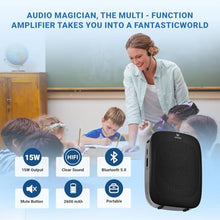 Load image into Gallery viewer, Bluetooth Voice Amplifier with Wireless Earhook Microphone,Wireless Microphone with Speaker Combo,Mini Megaphone with Wireless Amplifier Headset,Portable PA System,Classroom Microphone for Teachers