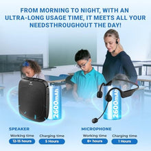 Load image into Gallery viewer, Bluetooth Voice Amplifier with Wireless Earhook Microphone,Wireless Microphone with Speaker Combo,Mini Megaphone with Wireless Amplifier Headset,Portable PA System,Classroom Microphone for Teachers