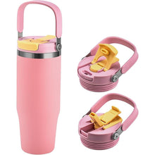 Load image into Gallery viewer, 32 oz Tumbler with Handle and Flip Straw?Stainless Steel Vacuum Water Bottle, Leak Proof Tumbler, Suitable for Home Gym Trave Easy to Carry (Pink)