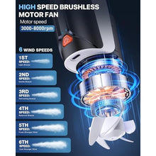 Load image into Gallery viewer, AaoLin Portable Neck Fan with 6000mAh Battery, USB-C Rechargeable, Black Hands-Free Personal Fan 6 Speeds, 6-20Hrs Cooling for Outdoor Sports/Gym/Office, Adjustable 11oz Lightweight, Neck Cooler