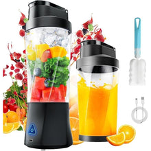 Load image into Gallery viewer, Portable Blender, 24oz Personal Blender for Shakes & Smoothies, 6000mAh, Leakproof-Lid & Sip Spout, BPA Free, USB-C Rechargebale and Self Cleaning Portable Juicer with 6 Sharp Blade, Black