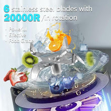 Load image into Gallery viewer, Portable Blender, 24oz Personal Blender for Shakes & Smoothies, 6000mAh, Leakproof-Lid & Sip Spout, BPA Free, USB-C Rechargebale and Self Cleaning Portable Juicer with 6 Sharp Blade, Black