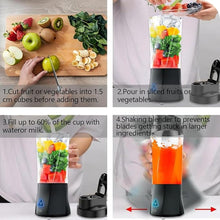 Load image into Gallery viewer, Portable Blender, 24oz Personal Blender for Shakes & Smoothies, 6000mAh, Leakproof-Lid & Sip Spout, BPA Free, USB-C Rechargebale and Self Cleaning Portable Juicer with 6 Sharp Blade, Black