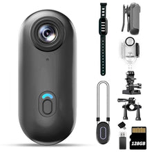 Load image into Gallery viewer, 4K Mini Body Camera 128GB - Action Body Cam with Audio & Video- Thumb Hands Free Waterproof Recording Wearable Cameras - POV Worn Portable Personal Camcorder - for Work Travel Pet Walk Swim