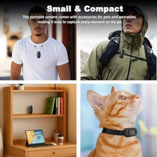Load image into Gallery viewer, 4K Mini Body Camera 128GB - Action Body Cam with Audio & Video- Thumb Hands Free Waterproof Recording Wearable Cameras - POV Worn Portable Personal Camcorder - for Work Travel Pet Walk Swim