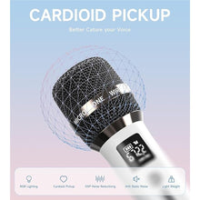 Load image into Gallery viewer, Wireless Microphones, Micorphone with One-to-One Chip Connection and LED Lights, 40H Duration, 200FT Range Receiving, Volume Control Karaoke Micorphone for Singing, Speech, Home Party, YouTube/Tiktok