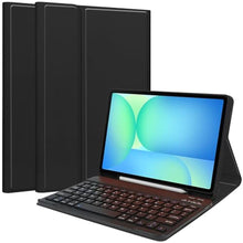 Load image into Gallery viewer, Keyboard Case for Samsung Galaxy Tab S10 FE+ Plus 13.1inch 2025, Magentic Protective Cover with S-Pen Holder, Detachable Wireless Bluetooth Keyboard, Black