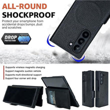 Load image into Gallery viewer, for Samsung Galaxy Z Fold 7 Wallet Case with S Pen Holder & Card Slots, Compatible with MagSafe, RFID Blocking, Magnetic Luxury Leather Slim Wallet Folio Phone Cover (Black)