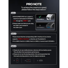 Load image into Gallery viewer, MOVE SPEED 2TB External SSD, 2100MB/s TLC Reliable Transfer Portable SSD with USB 3.2 Gen2x2 + Type C, Cool USB Drive for Phone/Windows/Mac (SP20)