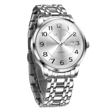 Load image into Gallery viewer, Taxau Dress Watches for Men Silver Stainless Steel Analog Waterproof Men s Watches with Date Day