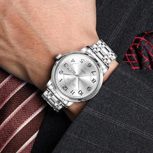 Load image into Gallery viewer, Taxau Dress Watches for Men Silver Stainless Steel Analog Waterproof Men s Watches with Date Day