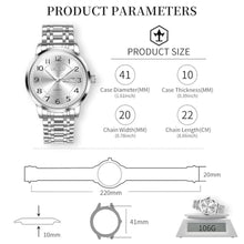 Load image into Gallery viewer, Taxau Dress Watches for Men Silver Stainless Steel Analog Waterproof Men s Watches with Date Day