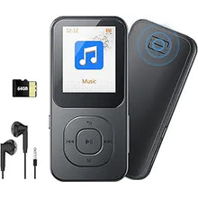 Load image into Gallery viewer, 64GB MP3 Player with Bluetooth 5.3, Pecsu Music Player with Built-in HD Speaker, FM Radio, Voice Recorder, HiFi Sound, E-Book Function, Earphones Included