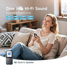Load image into Gallery viewer, 64GB MP3 Player with Bluetooth 5.3, Pecsu Music Player with Built-in HD Speaker, FM Radio, Voice Recorder, HiFi Sound, E-Book Function, Earphones Included