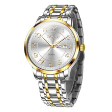 Load image into Gallery viewer, Taxau Mens Watches Luxury Stainless Steel Silver Gold Band Two Tone Watches for Men Analog Waterproof Quartz Business Classic Minimalist Watch Casual Dress Men s Watch with Day Date Big Face
