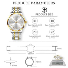 Load image into Gallery viewer, Taxau Mens Watches Luxury Stainless Steel Silver Gold Band Two Tone Watches for Men Analog Waterproof Quartz Business Classic Minimalist Watch Casual Dress Men s Watch with Day Date Big Face