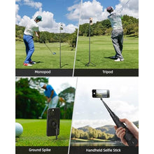 Load image into Gallery viewer, Monopod and Tripod Selfie Stick to Record Golf Swing Training Aid, Magnetic Golf Film Stick Adjustable Aluminum Compatible with Magsafe iPhone 16/15/14/13/12 Plus Pro Max Series