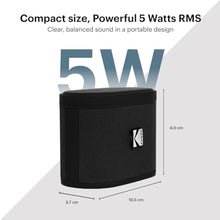 Load image into Gallery viewer, KODAK SOUNDBRIX Bluetooth Speaker with HD Sound Portable Wireless IPX4 Water Resistant Upto 5H Playtime V5.4 for Home Party Outdoor Beach Electronic Gadgets Birthday Gift Black Stackable Speakers